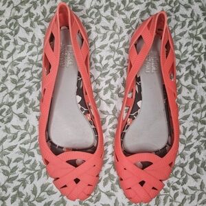 Melissa + Jason Wu bright coral ballet flats